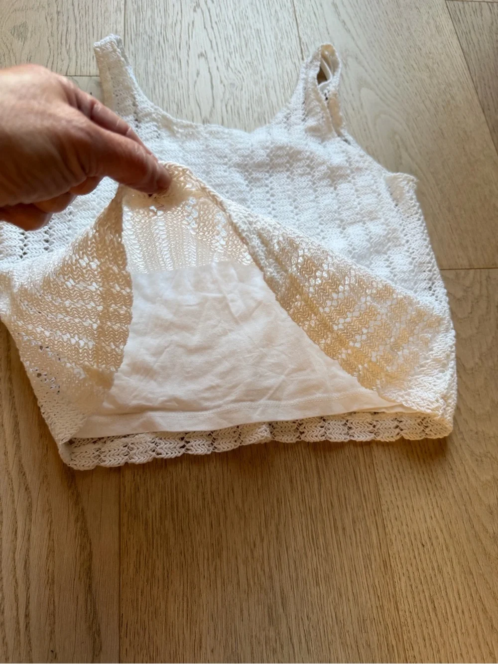 Zara Girls White Crochet Tank & Shorts Set- size 11-12 years